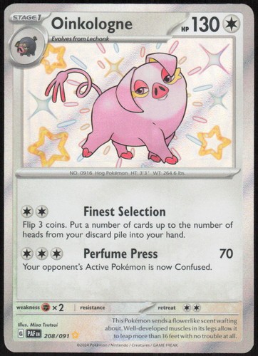 Oinkologne 208/091 Paldean Fates Holo Shiny Rare NM English