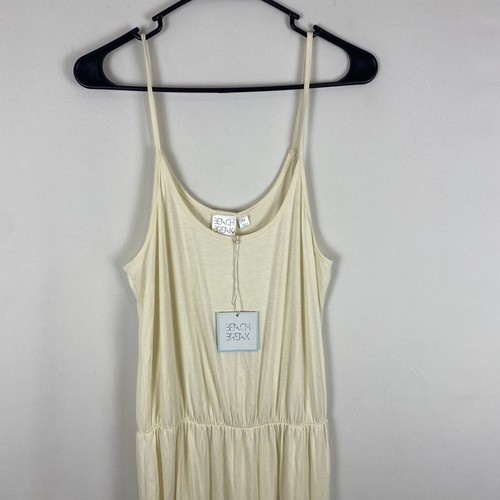 Beach Break Swimsuit Cover Up Dress Size Medium Spaghetti Strap Cream Tiered - Picture 2 of 6
