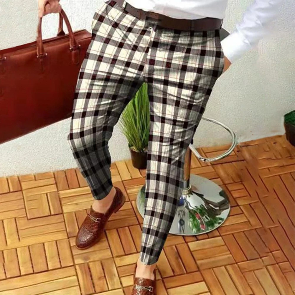 Checkered clearance business pants