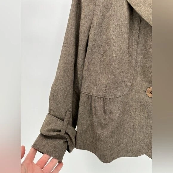 Club Monaco | Chaqueta Blazer Mujer 8 Marrón Mezcla Lana Peplum Foto 2 de 4