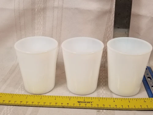 3 Vtg Salton Yogurt Maker Milk Glass Jars Cups Glasses Pristine 3.5 Tall Lot Set