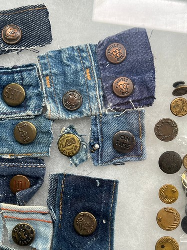 Antique (300+) Denim Workwear Jeans Jacket Button Rivets Collection - Picture 16 of 24