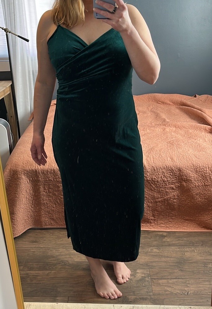 Rachel Zoe Womens Dress Size Medium Green Stretch Velvet Strappy V Neck  Midi New | eBay