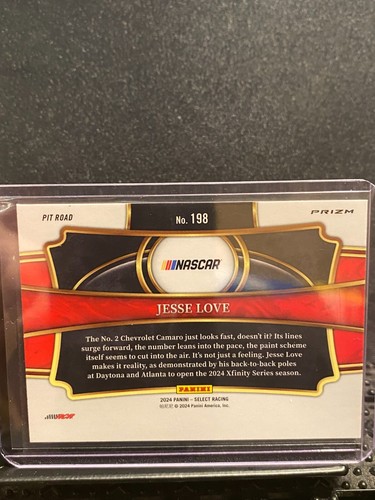 Jesse Love 2024 Select -Silver Prizm PitRoad #198 - Picture 2 of 2