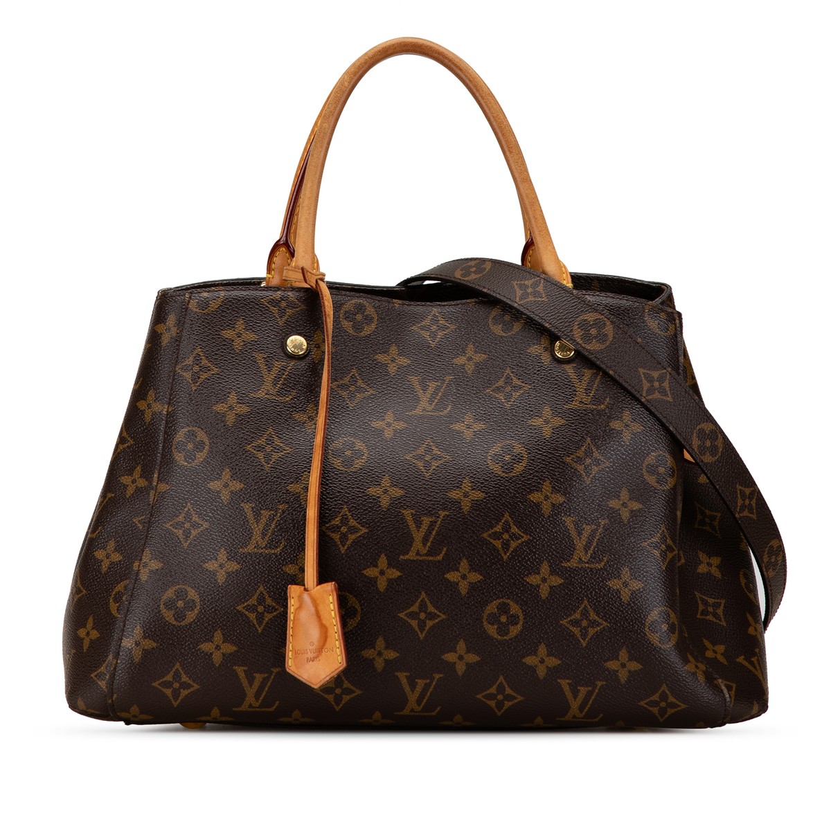 Authenticated Louis Vuitton Monogram Montaigne MM Brown Canvas  