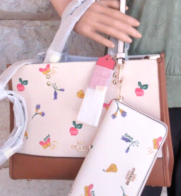 Coach Dempsey Carryall Bag+Accordion Wallet SET Dreamy Butterfly 