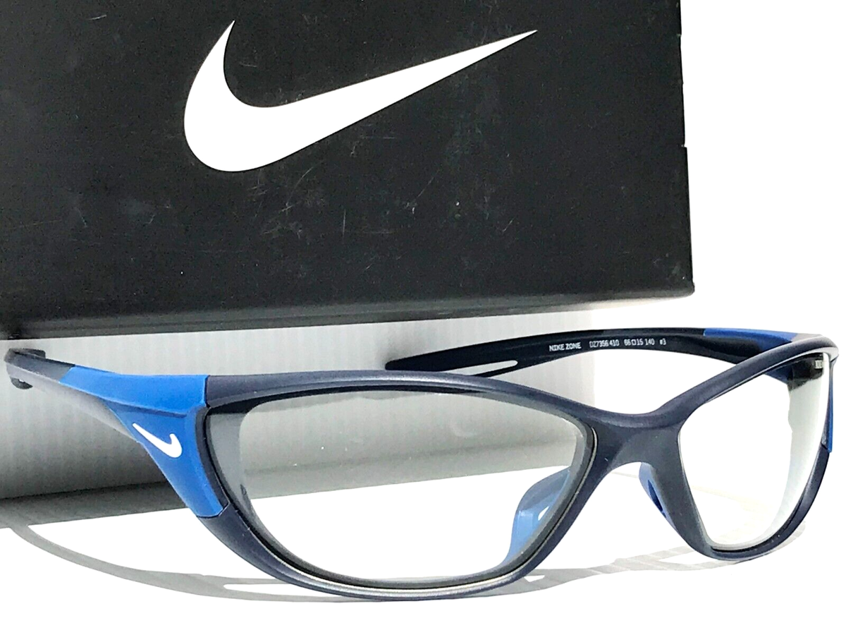 NIKE ZONE Matte Navy Blue Frame CLEAR Lens Sunglass DZ7356 410