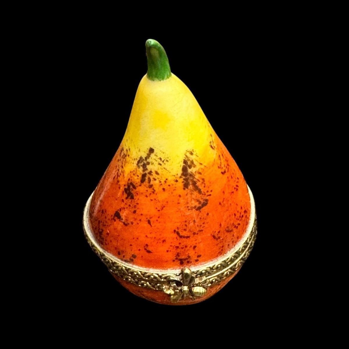 Vintage Limoges Hand Painted Orange and Yellow Pear Box | eBay