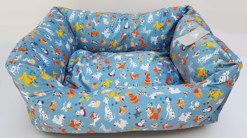 Disney Store Dog Bed Soft Plush Fabric Pet Blue Multi Lady Tramp Max Percy Print - Picture 2 of 12