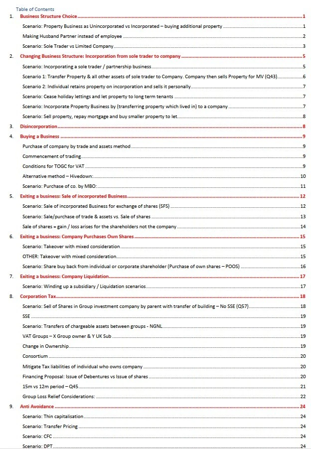 Business Planning Taxation BPT Notes (Achieved 89%) - ICAEW ACA Professional Lvl — 第 2/4 张图片