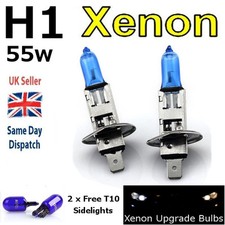 H1 55w SUPER WHITE XENON (448) HIGH BEAM UPGRADE Head Light Bulbs 12v V