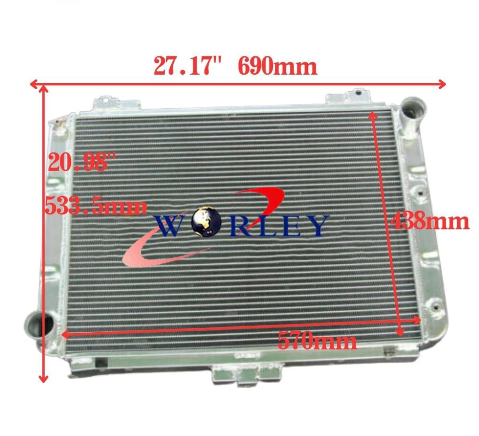 Radiador de alumínio para 1964 Ford Galaxie 500 Base/500XL 3.7L L6 4.3L 4.7L 6.4L V8 - Imagem 4 de 4