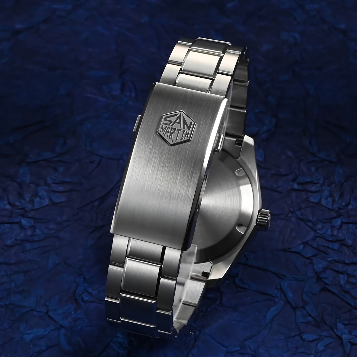 SAN MARTIN SN0130-G-B Automatic Gemstone Dial Sapphire Stainless