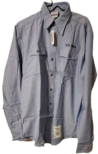 Herren Chambray DSCP U.S. Navy Langarm Utility Arbeitshemd Größe X-Large 40 SL