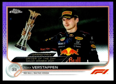 2022 Topps Chrome F1 #192 Formula 1 MAX VERSTAPPEN # /399 Purple Refractor Prizm