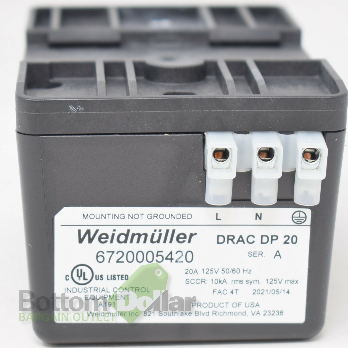Weidmüller 6720005420 20A 125V Connector Ac Power Receptacle for sale