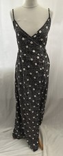 Nasty Gal Black Spotty Wrap Dress Sleeveless Women's Size 6