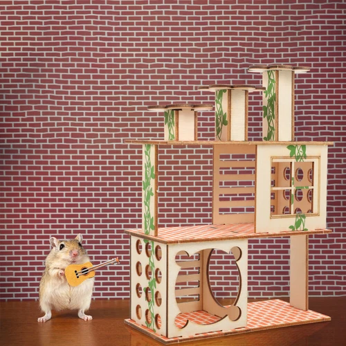 2pcs Guinea Pig Hideout Hamster Castle Hamster Cage Accessories - Picture 13 of 13