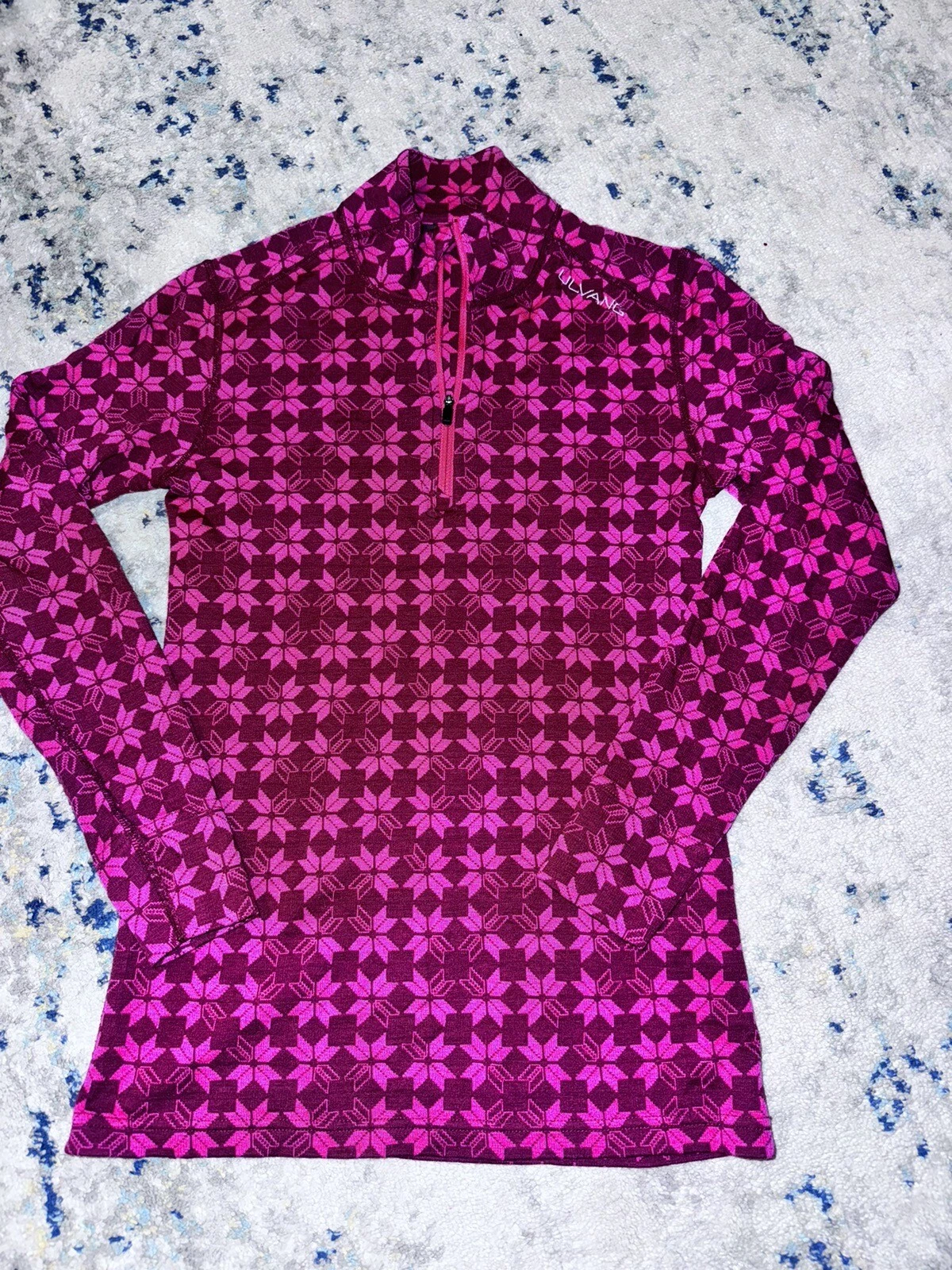 Ulvang Sweater Women Small Purple Base Layer Long Sleeve 1/4 Zip Turtleneck Wool