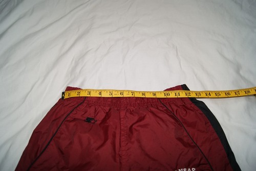 arkansas razorbacks lined track pants boys medium 14/16 maroon pockets zip leg - 第 9/16 張圖片