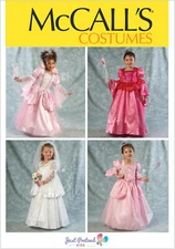 McCalls Sewing Pattern M6897 Girls Costumes Princess Queen Bride Sizes 2-5 UNCUT