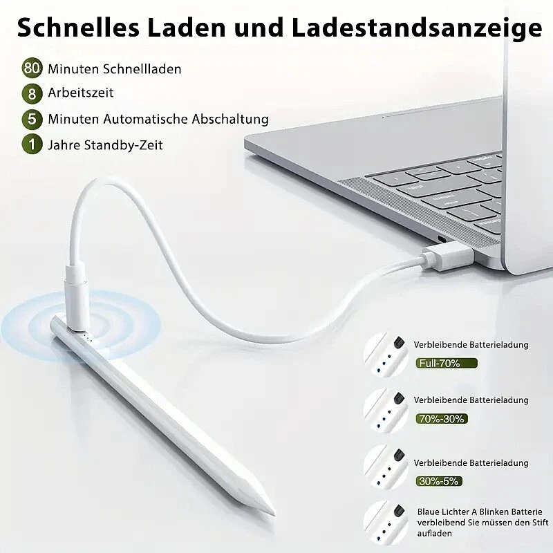 Für Apple Pencil 2. Generation Stylus Stift Pen für Apple iPad Pro/Air 2018-2023 - Bild 4 von 4