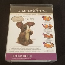 Dimensions - Needle Felting Kit - Bunny - Finished Size is 3" x 4" - Brand New