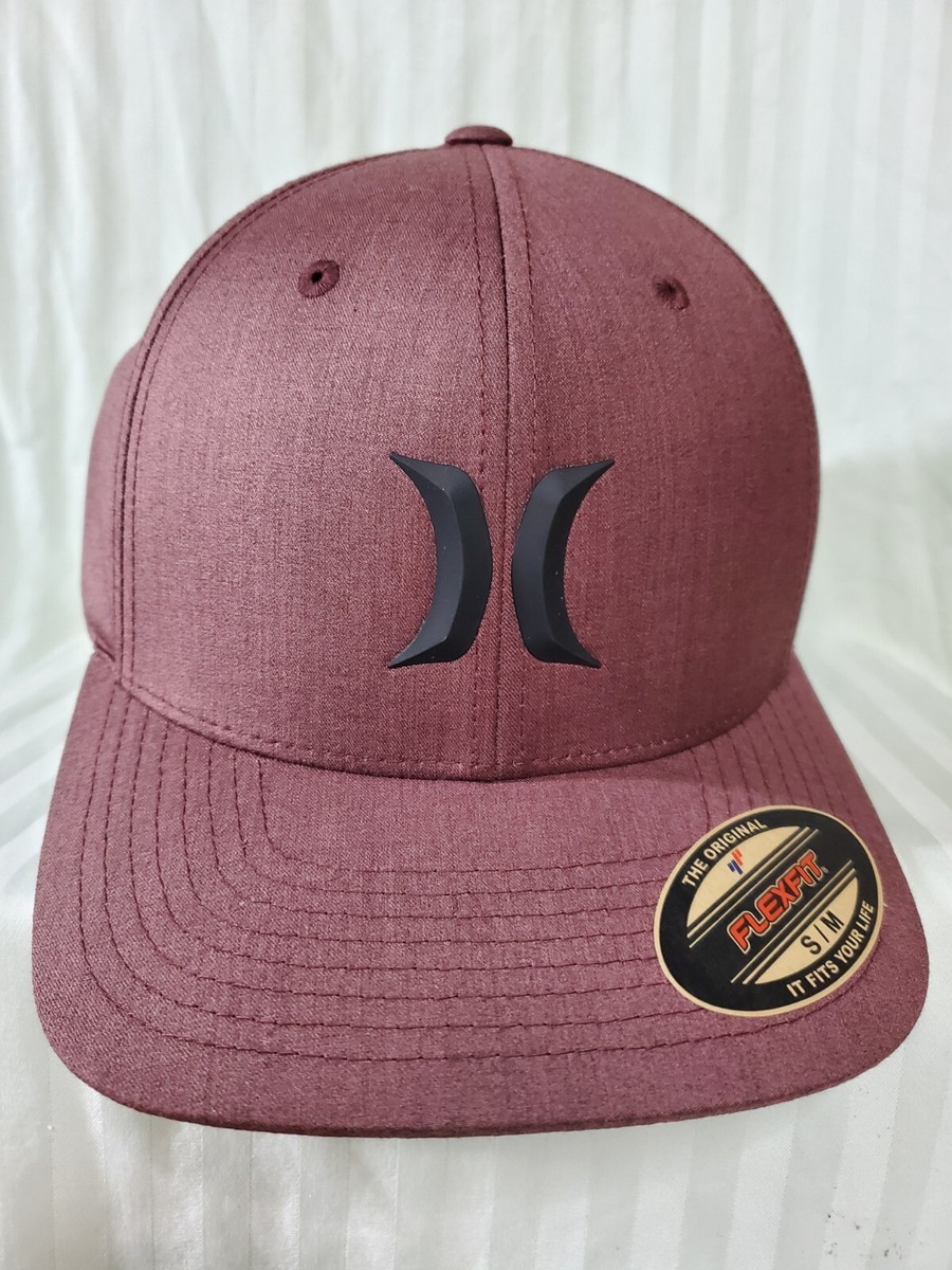 Hurley Icon Weld Hat Cap Maroon Flexfit Size Small Medium