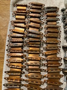 Lot of 80+ Vintage brass cabinet hinges  &screws 1965' Great for crafts