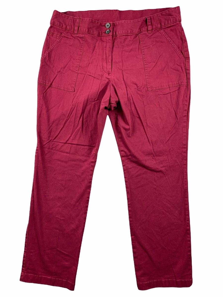 White Stag 16 Average Womens Pants Red Zip Button Pockets Casual