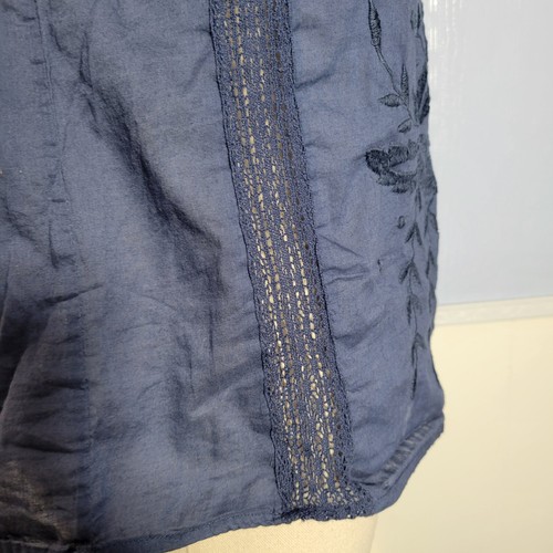 Blusa de Verano Gap Pequeña Azul Cuello Redondo Ligera Bordada Manga Corta - Imagen 6 de 11
