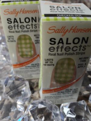 X2 Sally Hansen Salon Effects Nail Polish Strips # CHECKER OUT 16 each.