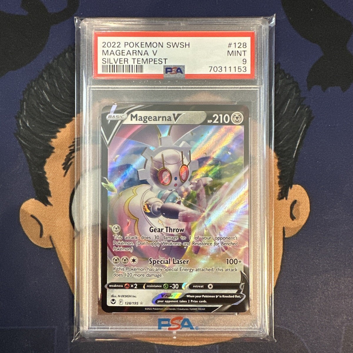 PSA 9 MINT 2022 Pokemon Silver Tempest MAGEARNA V #128 Ultra Rare