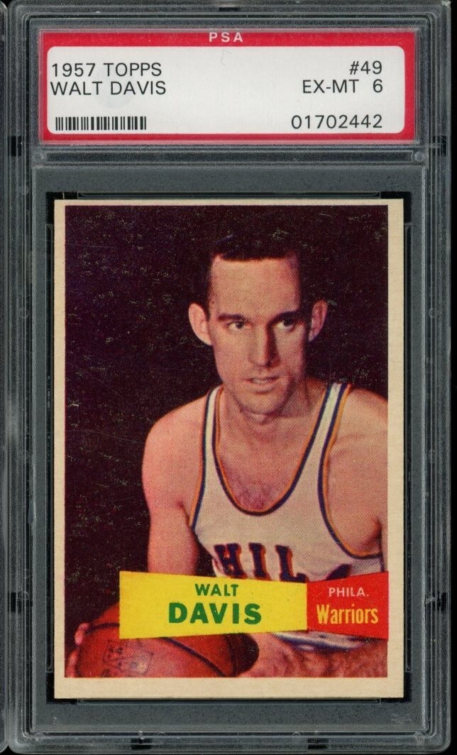 1957 Topps Basketball #49 Walt Davis Warriors PSA 6 EX-MT LOOK! SV