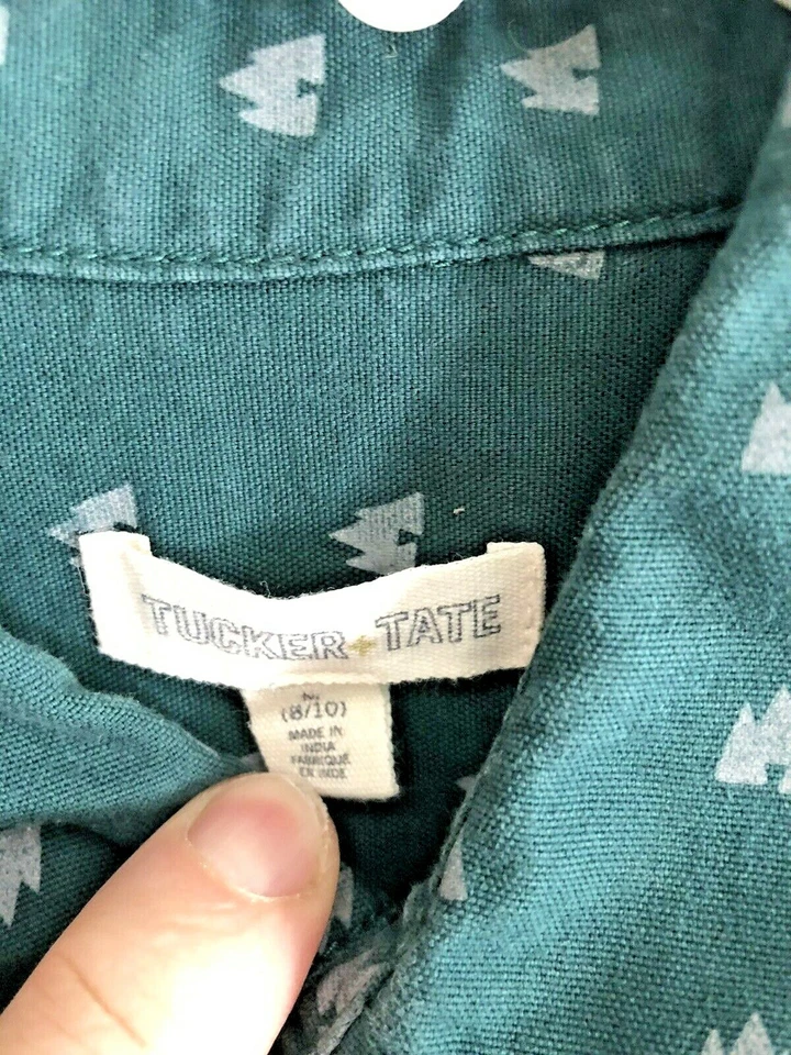 Camisa Tucker and Tate manga larga verde y gris para niños M 8/10 Foto 3 de 3