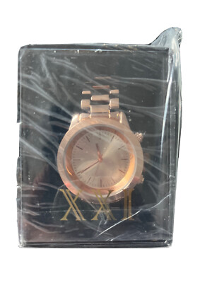 Forever 21 Watch Gold Tone Chronograph Roman Numeral 3 Subface Rhinestone Bezel