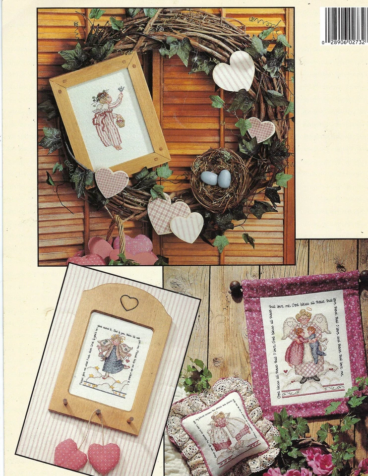 Leisure Arts 2732 WHEN ANGELS PRAY Counted Cross Stitch Booklet Vintage 1995 - Image 2 of 2