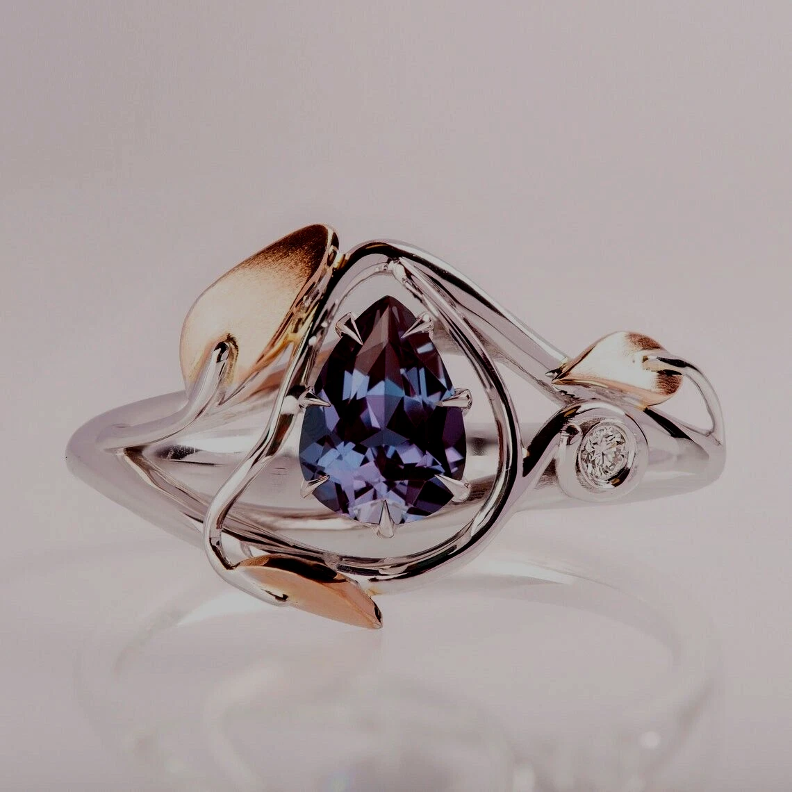 Pear shop alexandrite ring