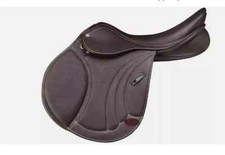 Genuine Brown Leather English jumping Horse Saddle Tack Size15" to 18" inch