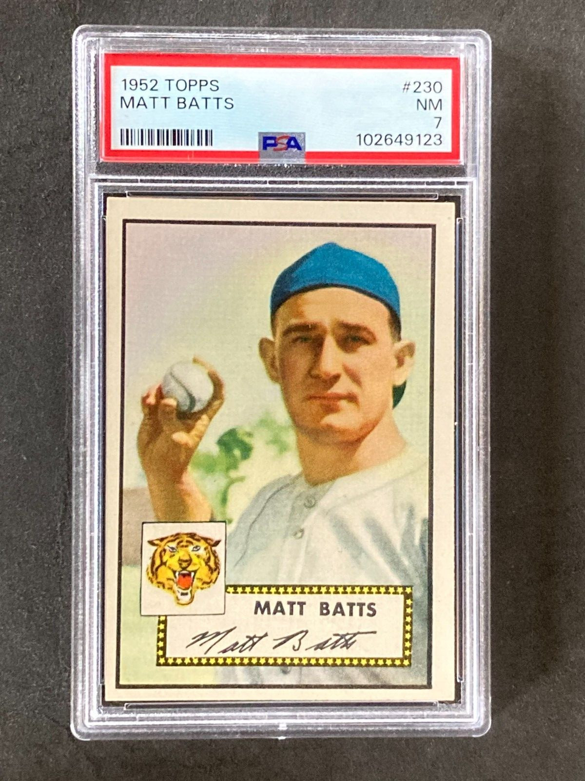 1952 Topps #230 Matt Batts Set Break PSA 7