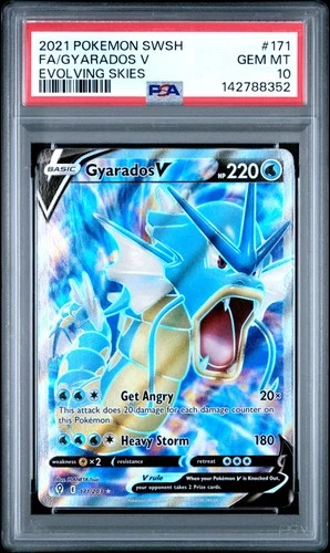 2021 POKEMON SWORD & SHIELD EVOLVING SKIES #171 FULL ART/GYARADOS V PSA 10
