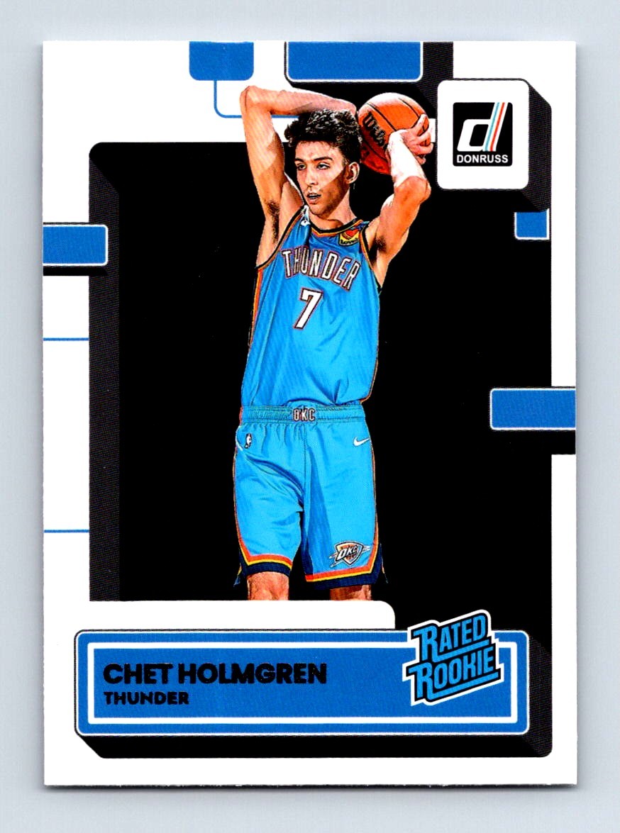#202 2022-23 Donruss Rated Rookies BASE Chet Holmgren RC Oklahoma City Thunder