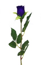 24in Rose Bud Violet Amethyst Artificial Flower Long Stem Purple, Set of 24 