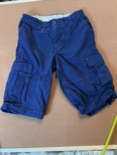 Gap Kids Cargo Shorts Navy Blue Boys Size 16 Adjustable Waist 11  Inseam