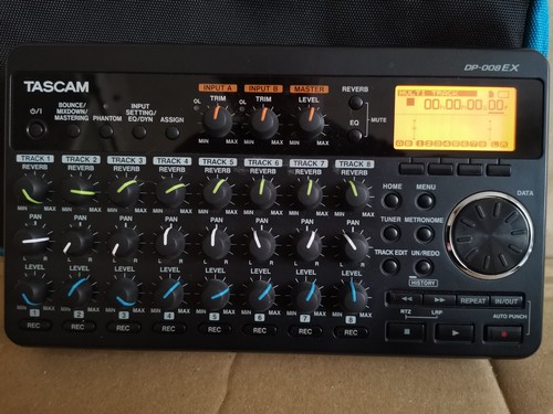 TASCAM DP-008EX Multi-Track Recorder , Digital Pocket Studio 8 Track MTR + Case - Picture 12 of 15