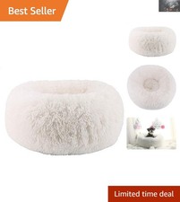 Modern Self-Warming Round Pet Bed - Soft Plush for Cats  Dogs Under 20 lbs