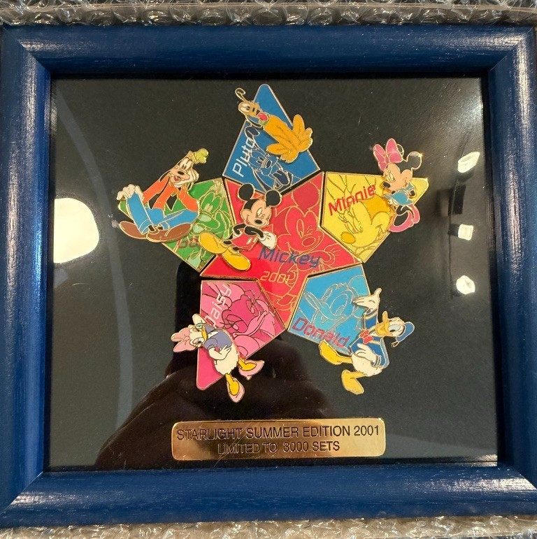 LE 3000 Disney Store Japan Starlight Summer Framed Pin Set Fab 6 2001