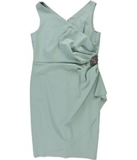 Alex Evenings Womens Embellished Sheath Dress, green, 12