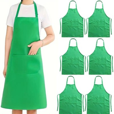 6 PCS Chef Apron Kitchen Cooking Two Pockets Baker Costume Men Women BBQ