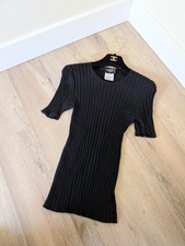 CHANEL Vintage Fall 1997 Ribbed Cashmere Blend CC Sweater Top FR40